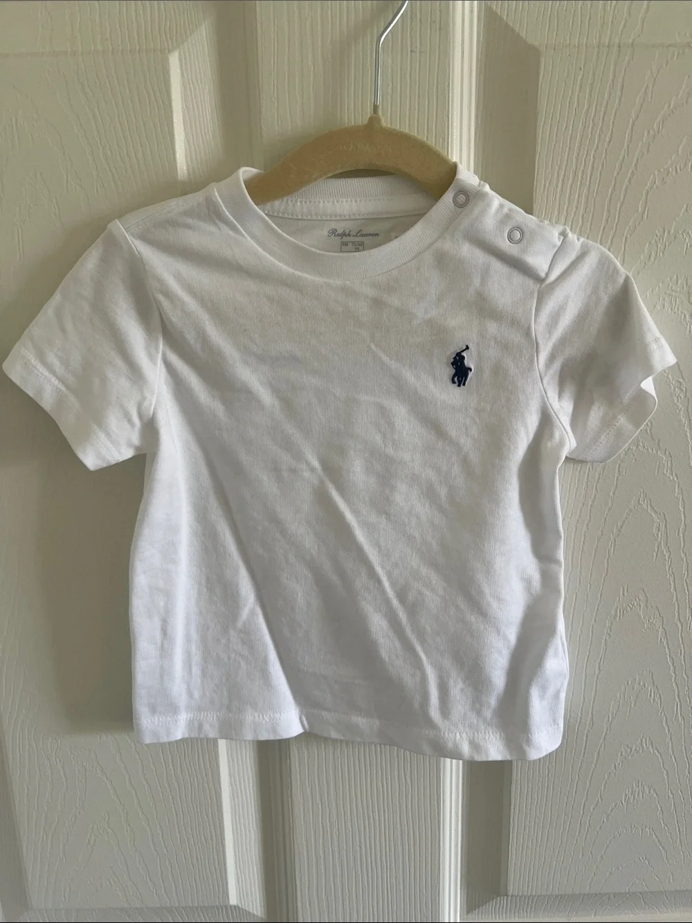 Ralph Lauren White Short-Sleeve Polo Logo Tee with Navy Pony
